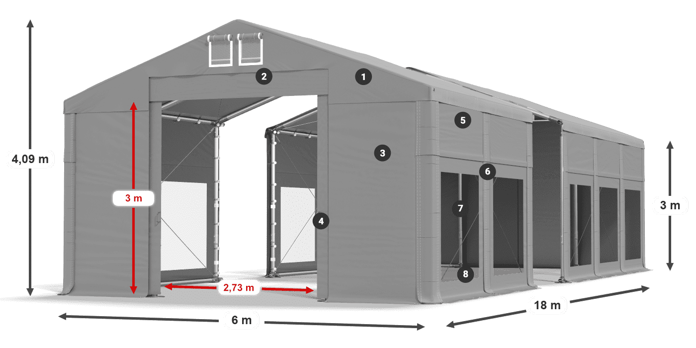 Krov: FR 620 PVC Zidovi: MS 580 PVC Legenda od 3 m