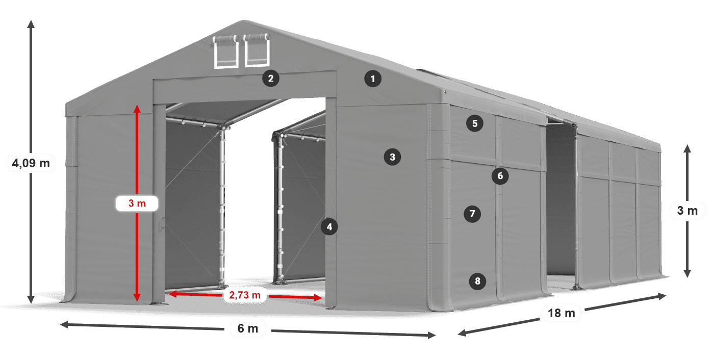 Krov: FR 620 PVC Zidovi: SD 500 PVC Legenda od 3 m