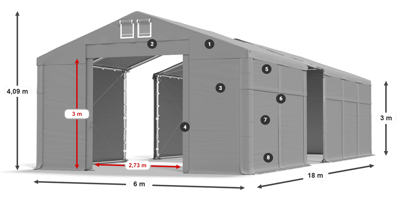 Krov: MS 580 PVC Zidovi: SD 500 PVC Legenda od 3 m