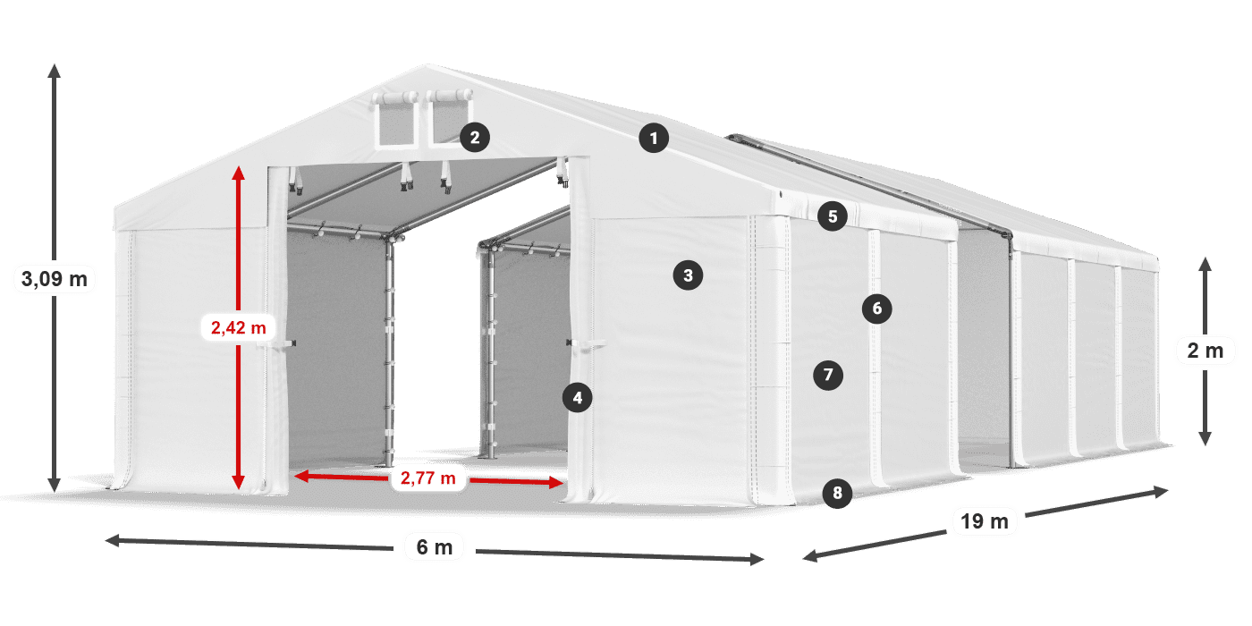 Krov: FR 620 PVC Zidovi: SD 500 PVC Legenda od 2 m