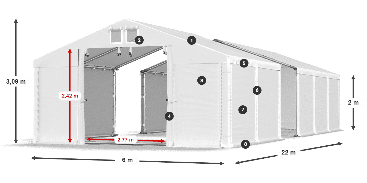 Krov: SD 560 PVC Zidovi: FR 620 PVC Legenda 2m
