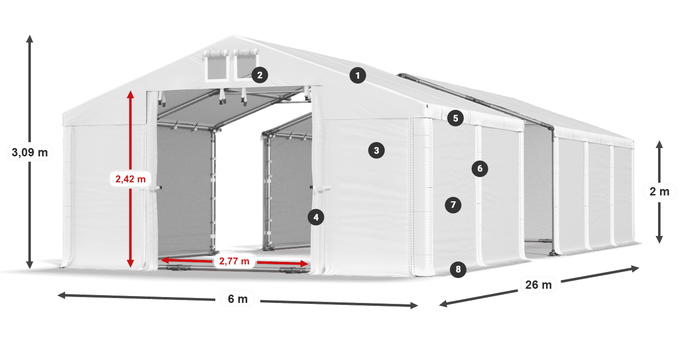 Krov: FR 620 PVC Zidovi: SD 580 PVC Legenda od 2 m