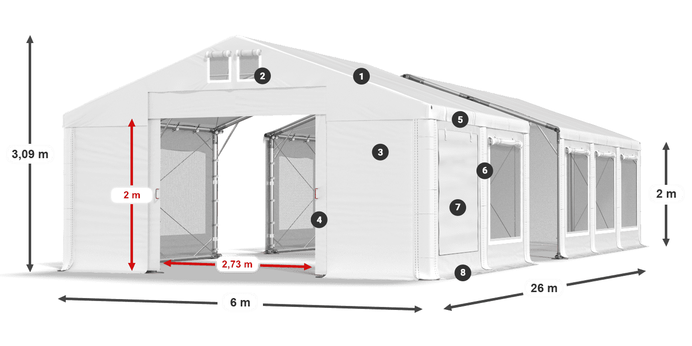 Krov: FR 620 PVC Zidovi: SD 500 PVC Legenda od 2 m