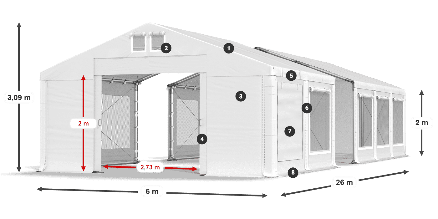 Krov: FR 620 PVC Zidovi: SD 500 PVC Legenda od 2 m