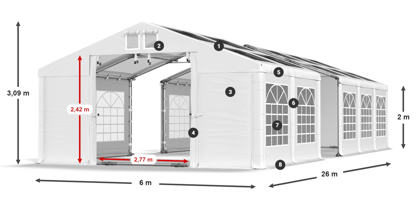Krov: MS 580 PVC Zidovi: SD 500 PVC Legenda od 2 m