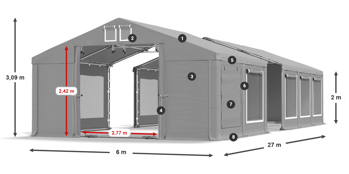 Krov: FR 620 PVC Zidovi: SD 500 PVC Legenda od 2 m
