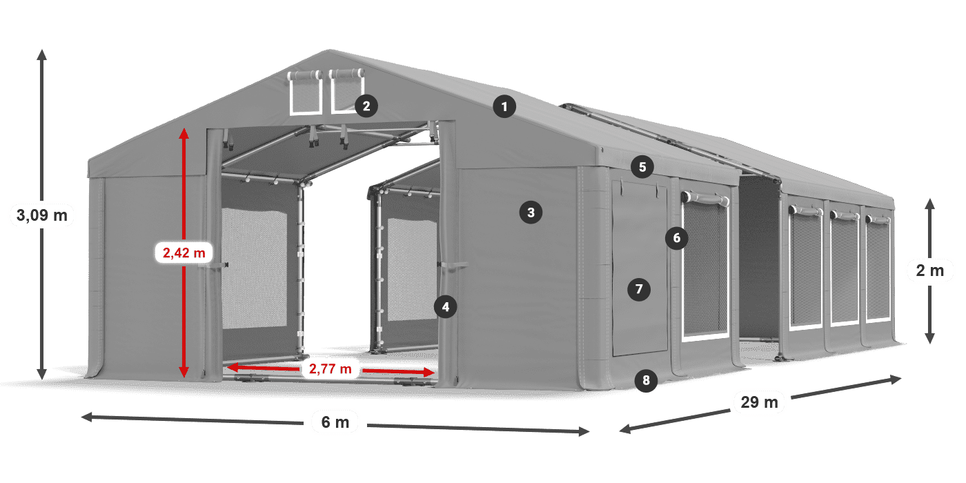 Krov: FR 620 PVC Zidovi: SD 500 PVC Legenda od 2 m