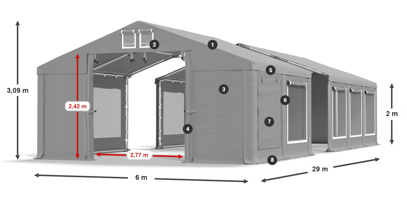 Krov: FR 620 PVC Zidovi: SD 500 PVC Legenda od 2 m