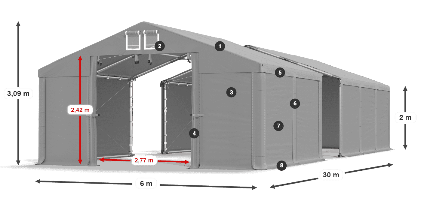 Krov: FR 620 PVC Zidovi: SD 500 PVC Legenda od 2 m