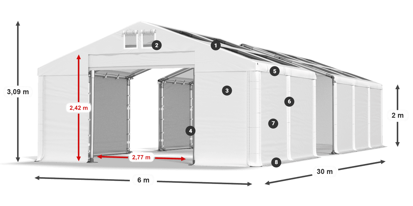 Krov: MS T 580 PVC Zidovi: SD 500 PVC Legenda od 2 m