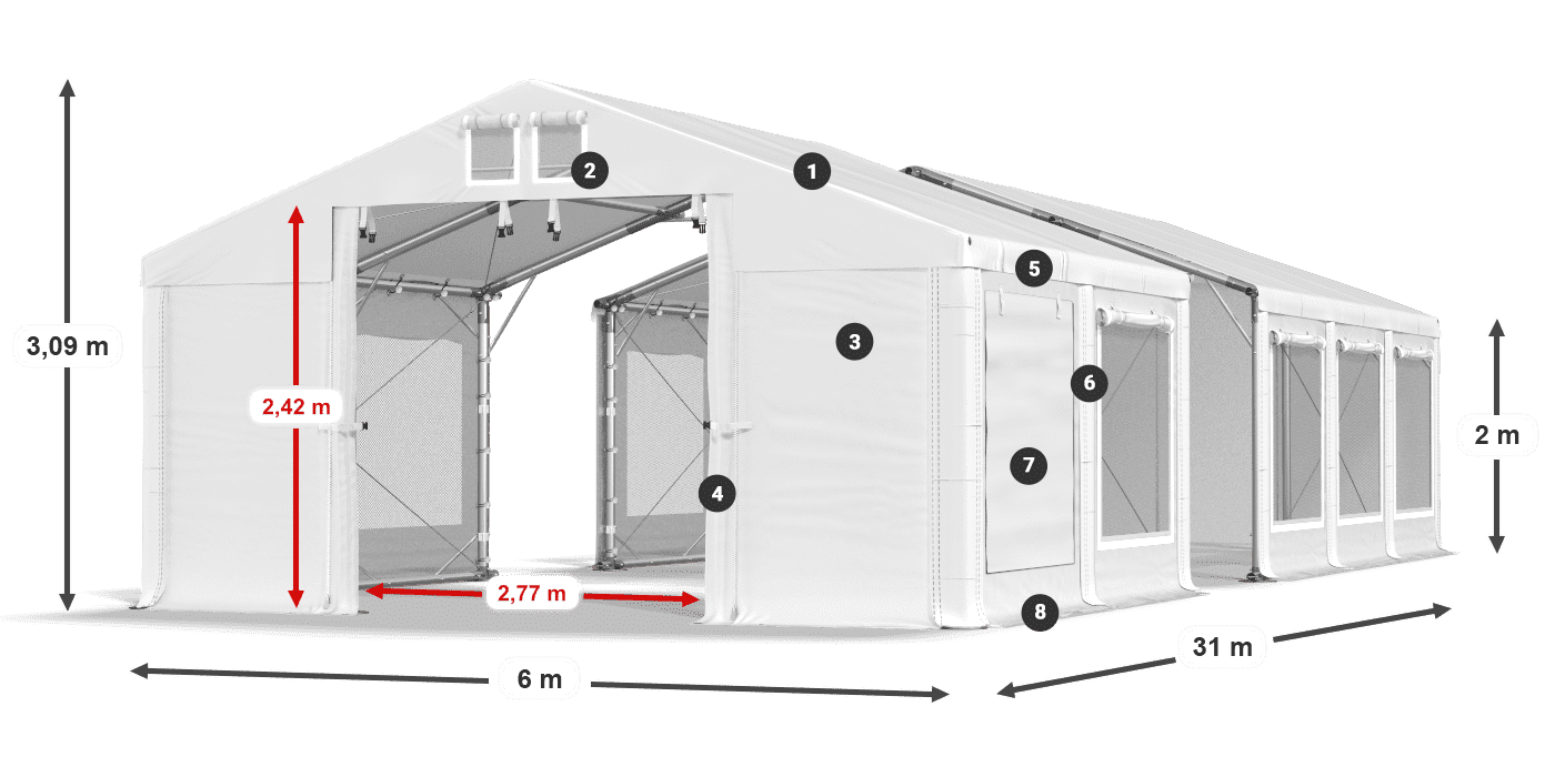 Krov: FR 620 PVC Zidovi: SD 500 PVC Legenda od 2 m