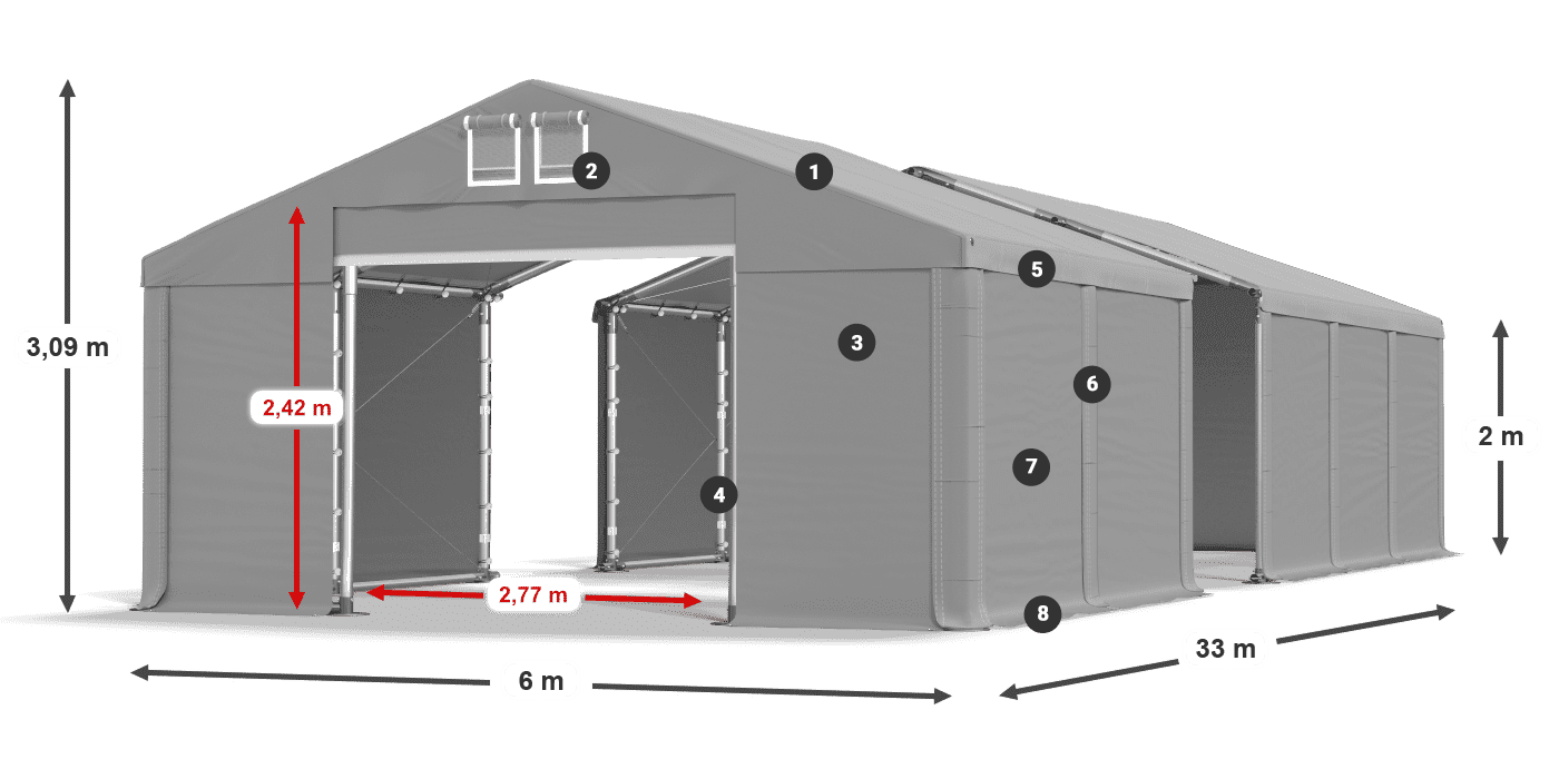 Krov: FR 620 PVC Zidovi: SD 580 PVC Legenda od 2 m