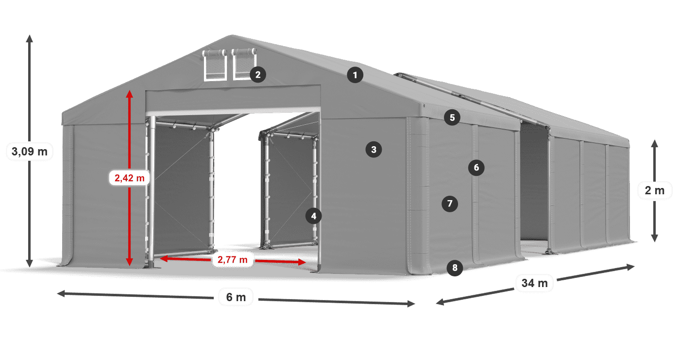 Krov: SD 560 PVC Zidovi: MS 580 PVC legenda 2m