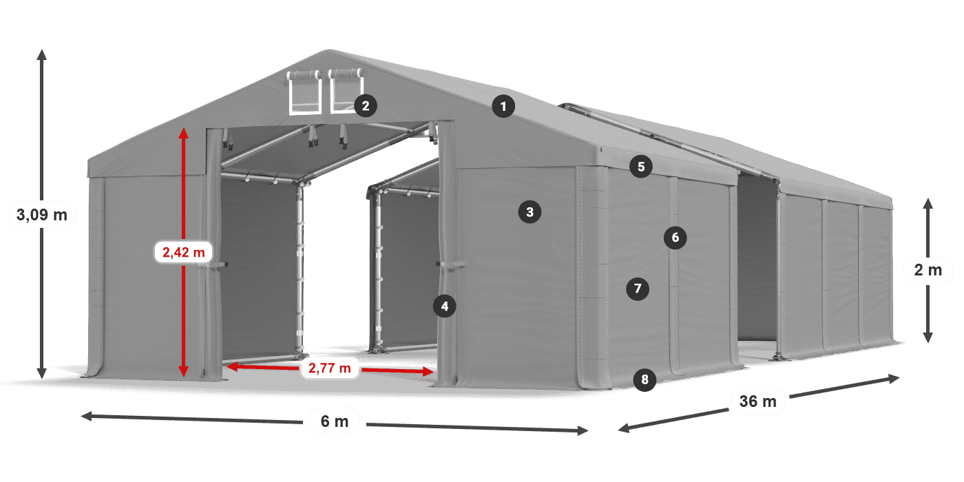 Krov: SD 560 PVC Zidovi: FR 620 PVC Legenda 2m