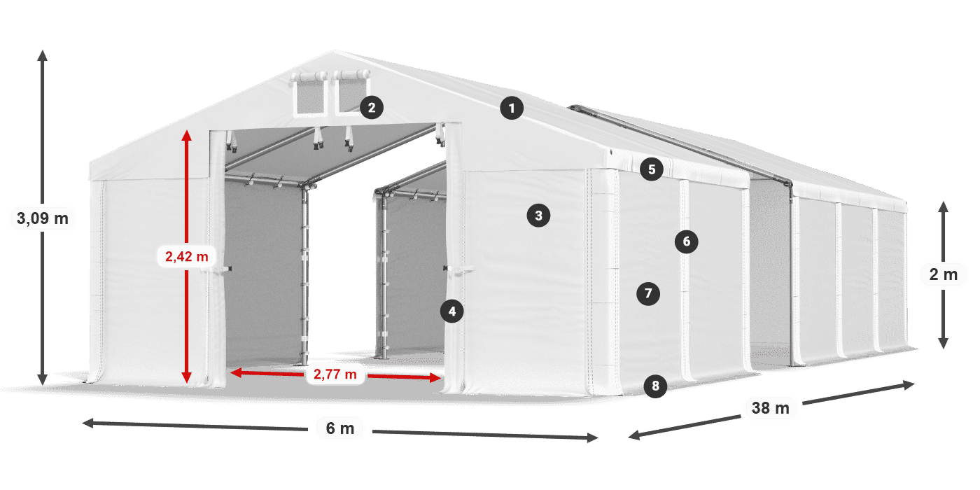 Krov: FR 620 PVC Zidovi: SD 580 PVC Legenda od 2 m