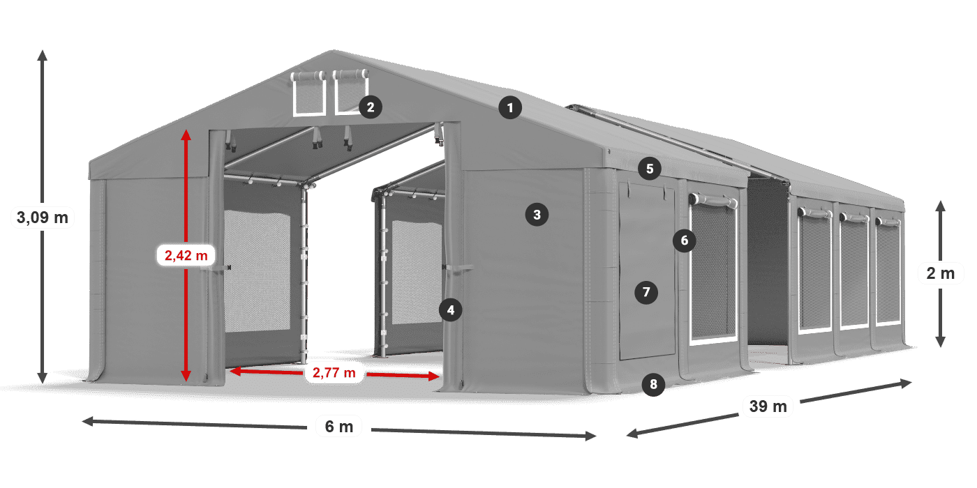 Krov: FR 620 PVC Zidovi: SD 500 PVC Legenda od 2 m
