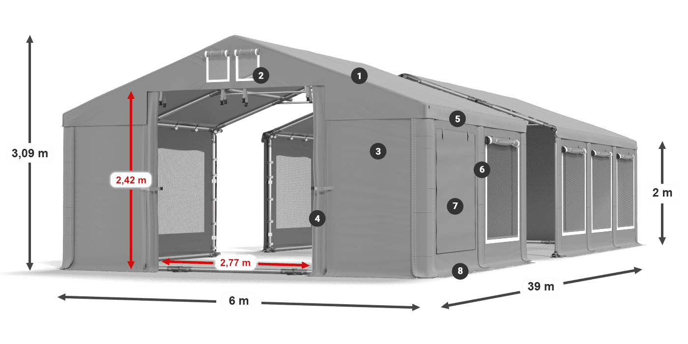 Krov: FR 620 PVC Zidovi: SD 500 PVC Legenda od 2 m