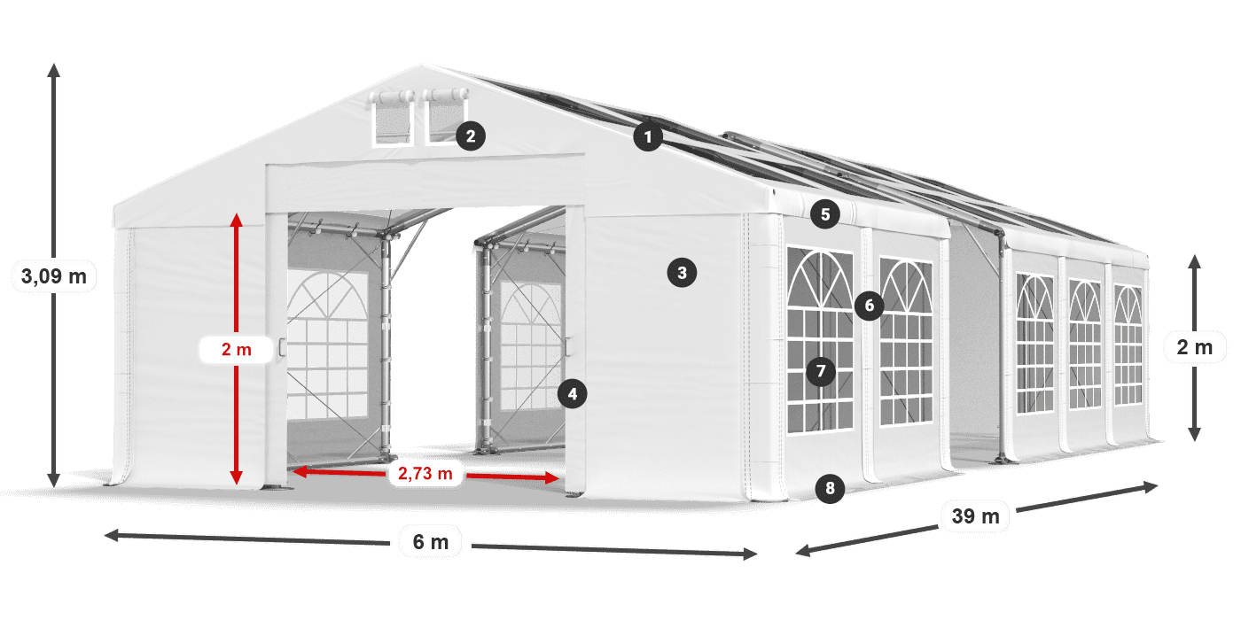 Krov: MS T 580 PVC Zidovi: FR 620 PVC Legenda od 2 m