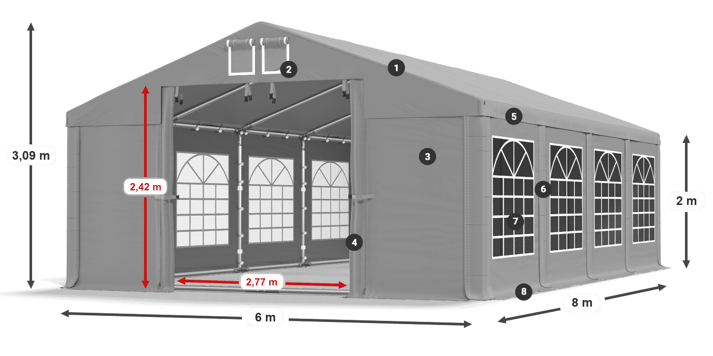 Krov: FR 620 PVC Zidovi: SD 500 PVC Legenda od 2 m