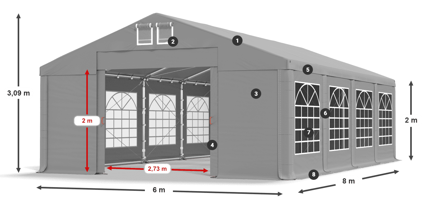Krov: FR 620 PVC Zidovi: SD 500 PVC Legenda od 2 m
