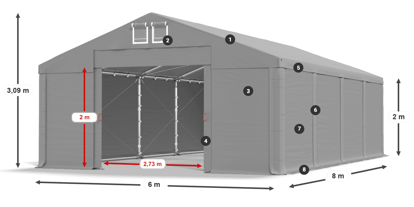 Krov: SD 560 PVC Zidovi: FR 620 PVC Legenda 2m