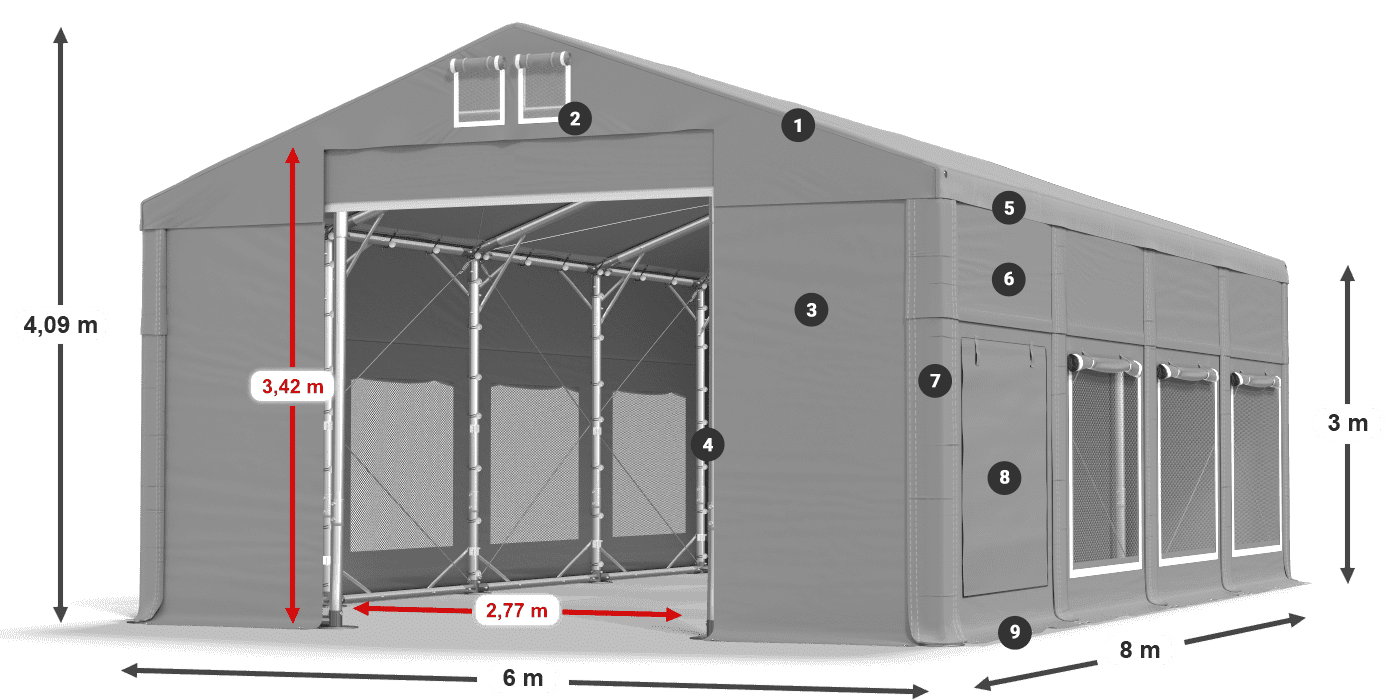 Krov: MS 580 PVC Zidovi: SD M 500 PVC Legenda od 3 m