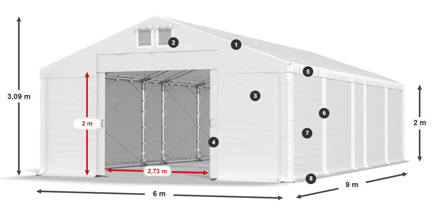 Krov: FR 620 PVC Zidovi: SD 580 PVC Legenda od 2 m