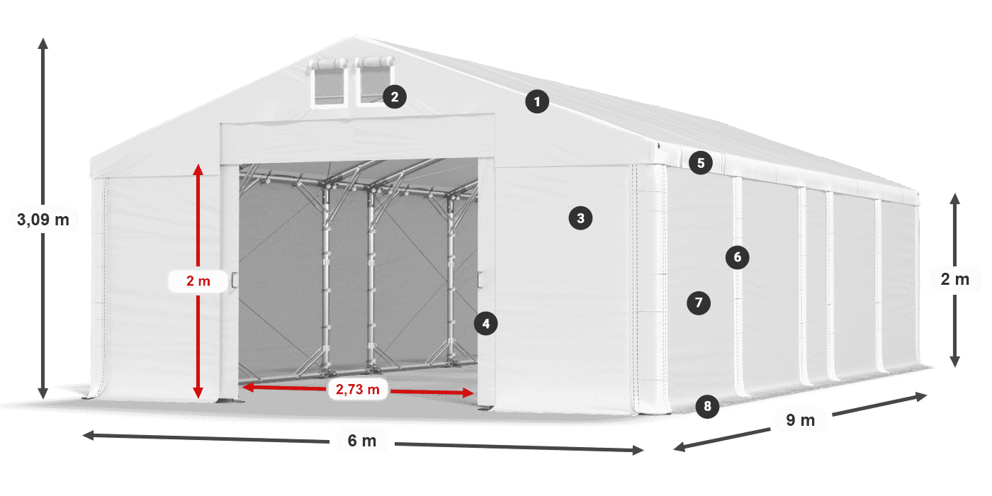 Krov: FR 620 PVC Zidovi: SD 580 PVC Legenda od 2 m