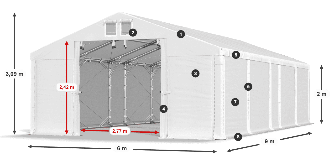 Krov: FR 620 PVC Zidovi: SD 580 PVC Legenda od 2 m