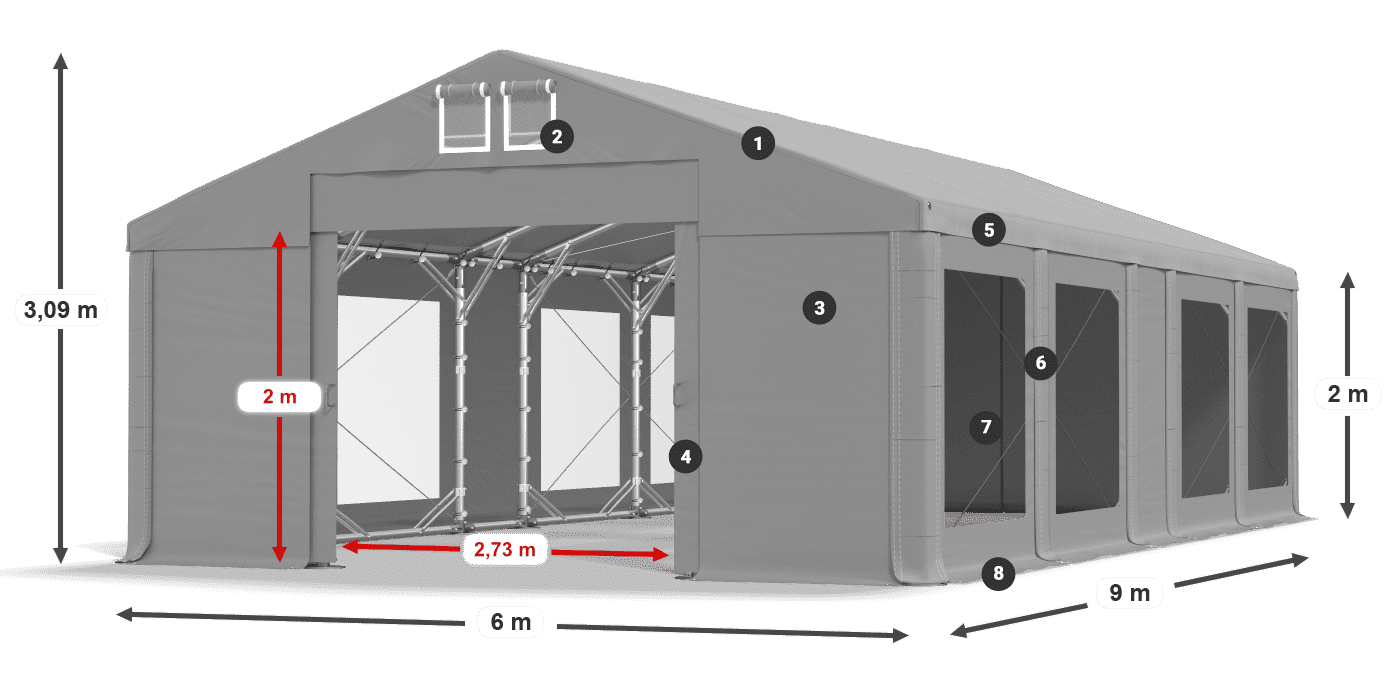 Krov: FR 620 PVC Zidovi: MS 580 PVC Legenda od 2 m