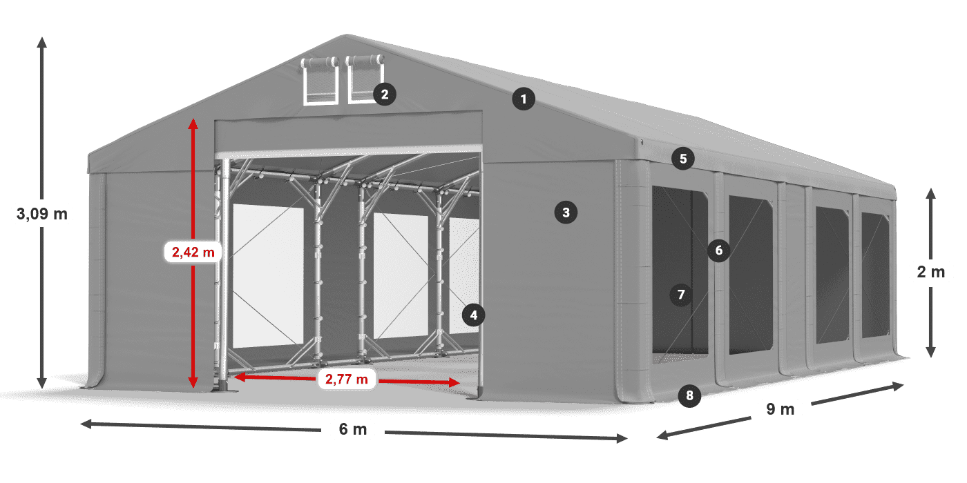Krov: FR 620 PVC Zidovi: MS 580 PVC Legenda od 2 m