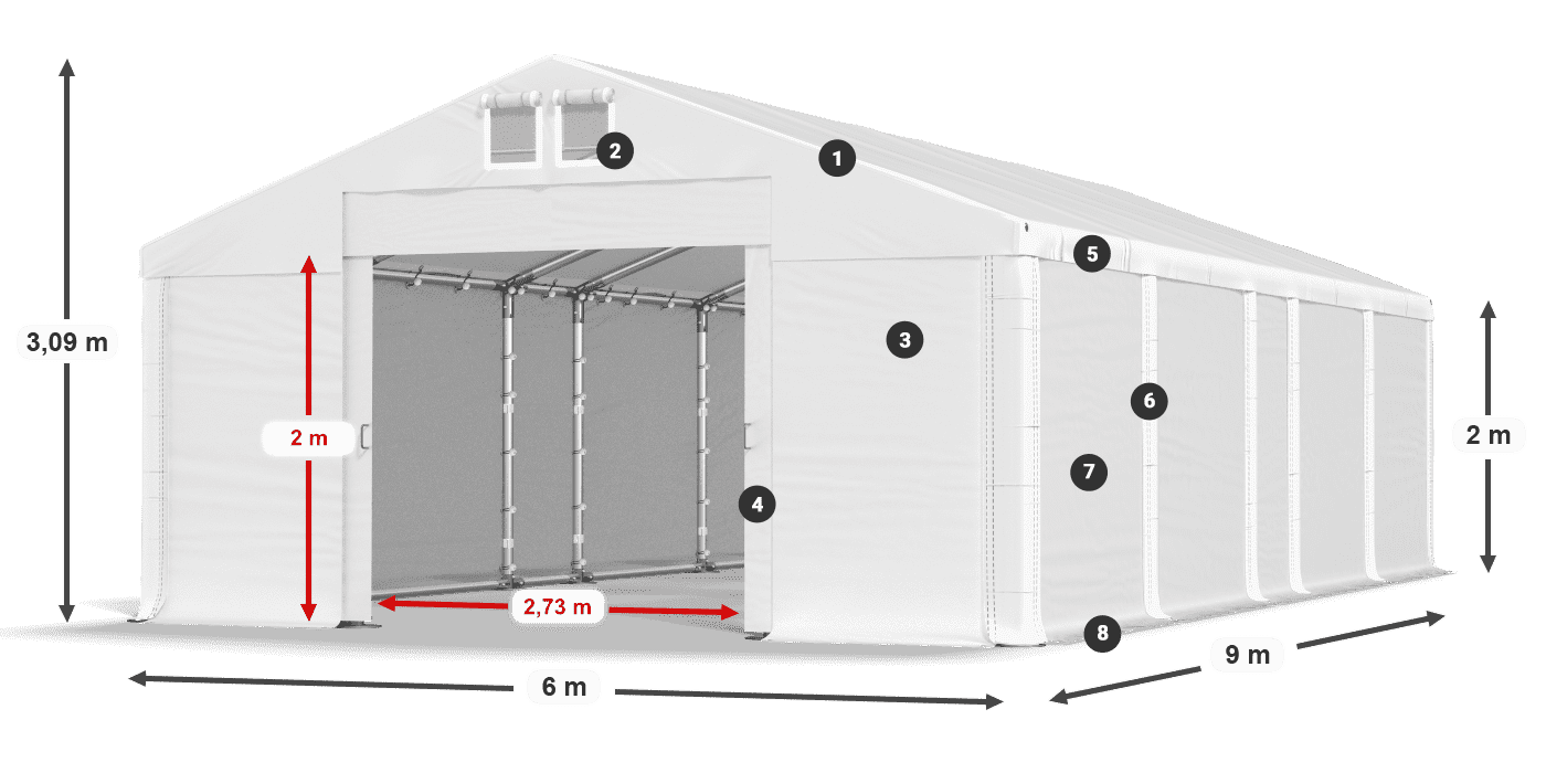 Krov: FR 620 PVC Zidovi: SD 580 PVC Legenda od 2 m