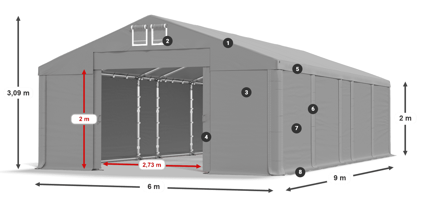 Krov: FR 620 PVC Zidovi: SD 580 PVC Legenda od 2 m