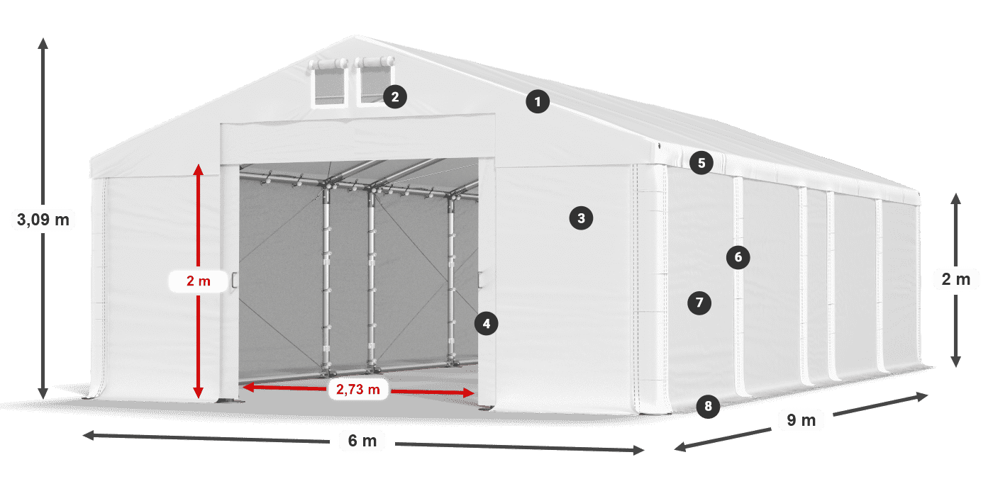 Krov: FR 620 PVC Zidovi: SD 580 PVC Legenda od 2 m