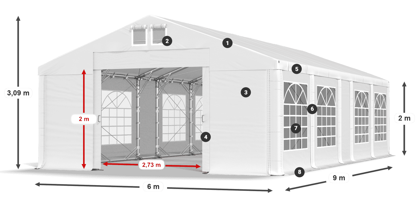 Krov: FR 620 PVC Zidovi: SD 500 PVC Legenda od 2 m