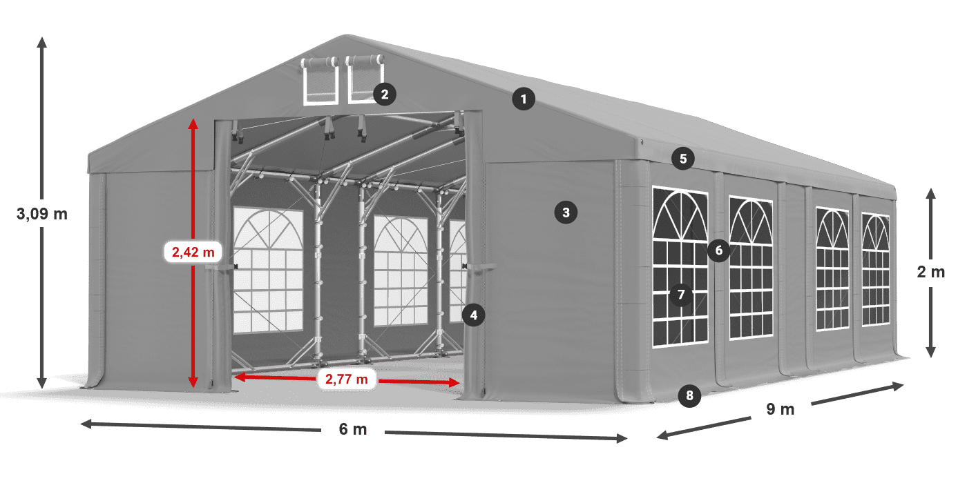 Krov: FR 620 PVC Zidovi: SD 500 PVC Legenda od 2 m