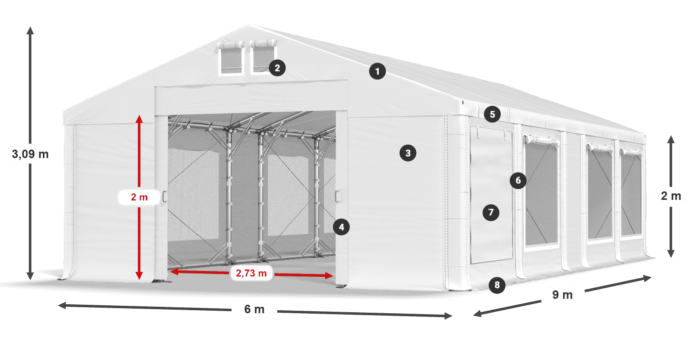 Krov: FR 620 PVC Zidovi: SD 500 PVC Legenda od 2 m