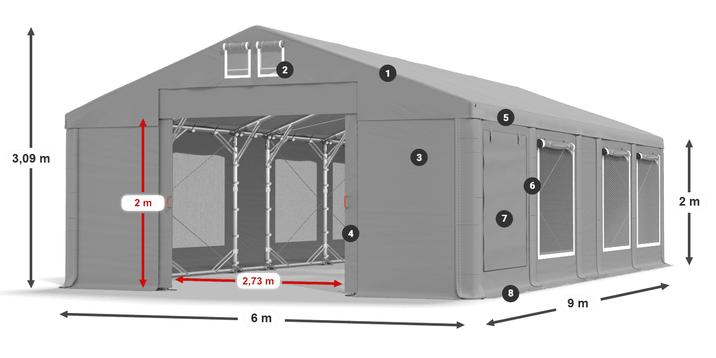 Krov: FR 620 PVC Zidovi: SD 500 PVC Legenda od 2 m