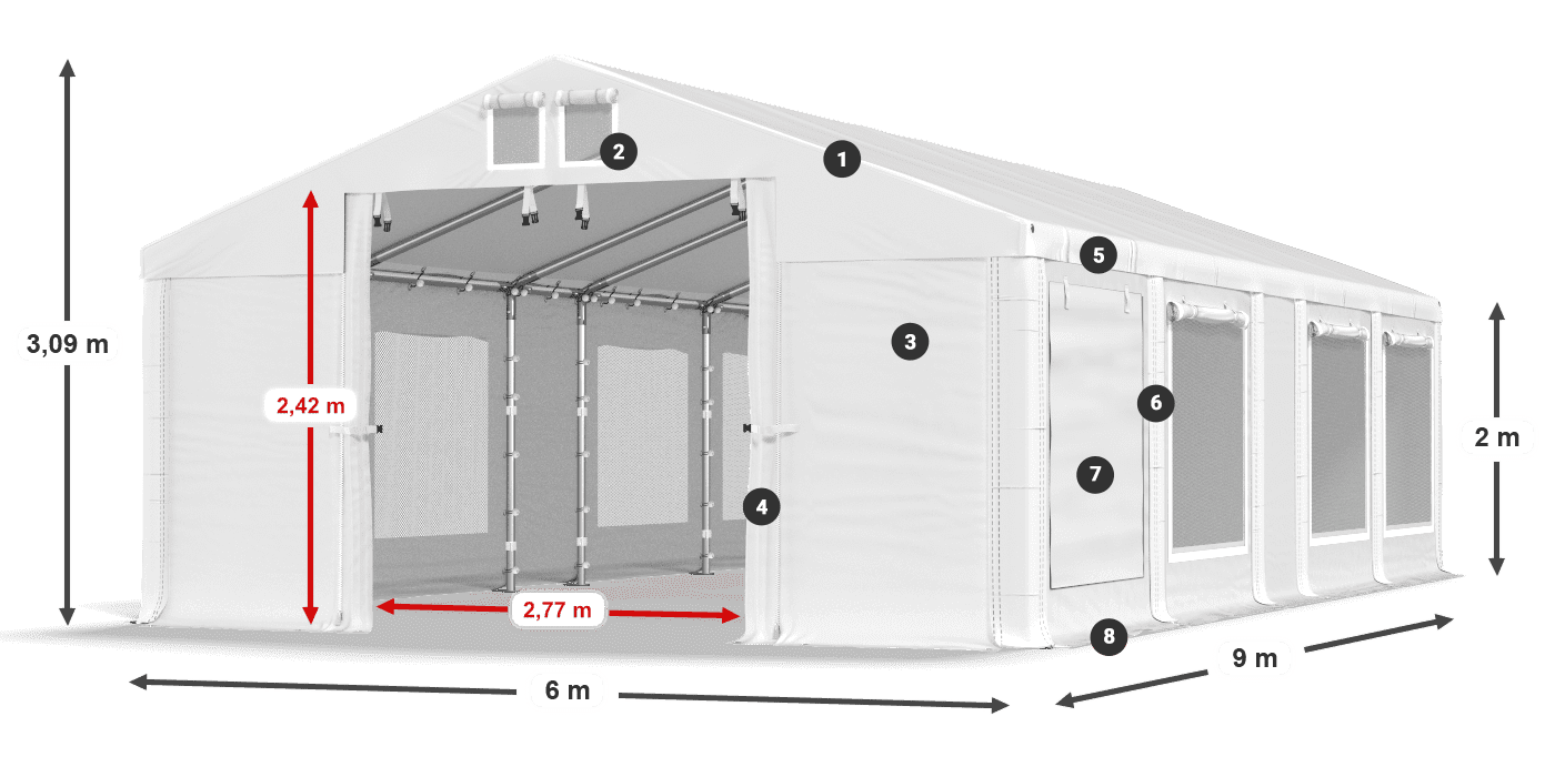 Krov: FR 620 PVC Zidovi: SD 500 PVC Legenda od 2 m