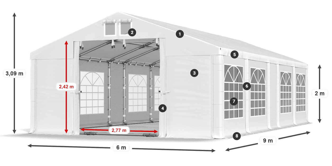 Krov: FR 620 PVC Zidovi: SD 500 PVC Legenda od 2 m