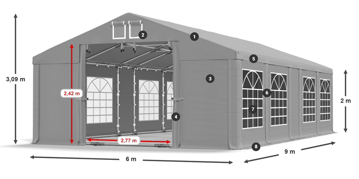 Krov: FR 620 PVC Zidovi: SD 500 PVC Legenda od 2 m