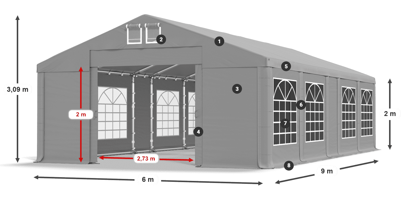 Krov: FR 620 PVC Zidovi: SD 500 PVC Legenda od 2 m