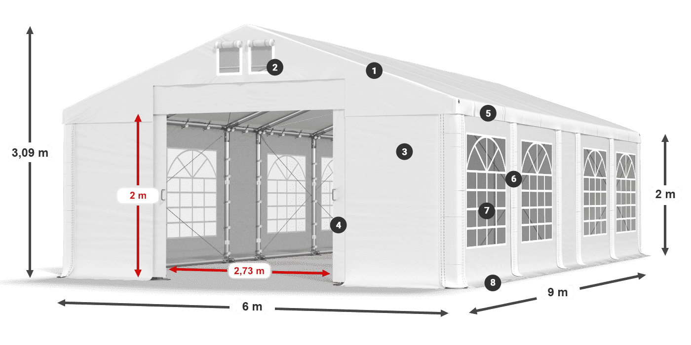 Krov: FR 620 PVC Zidovi: SD 500 PVC Legenda od 2 m