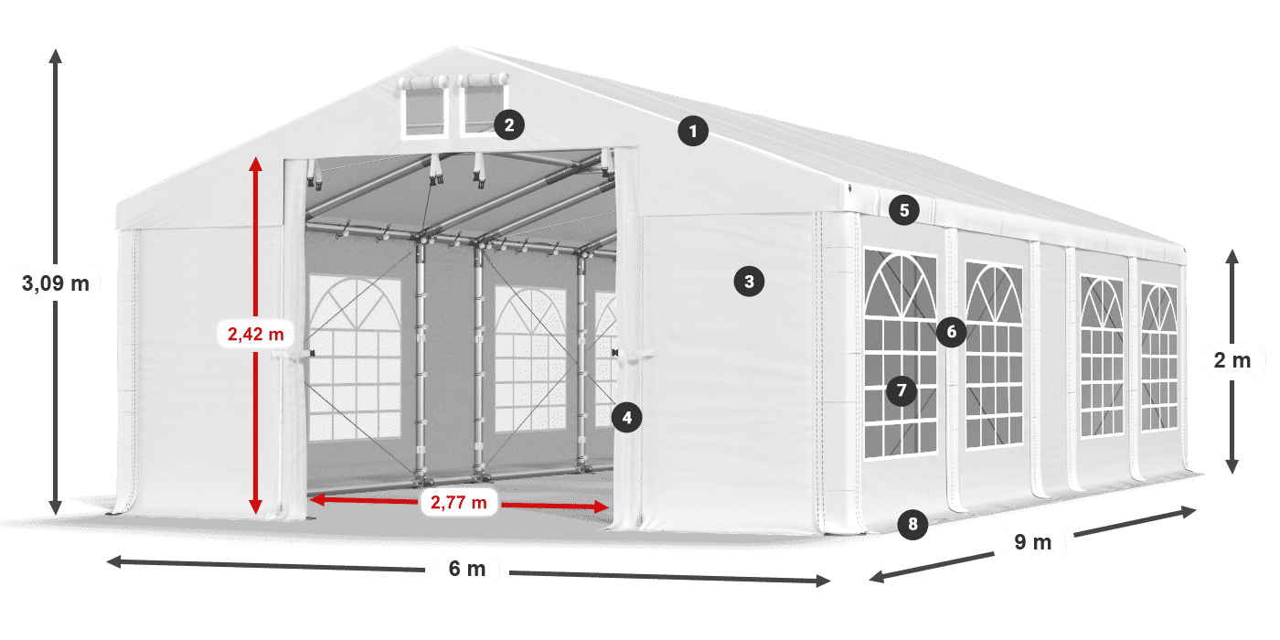 Krov: FR 620 PVC Zidovi: SD 500 PVC Legenda od 2 m