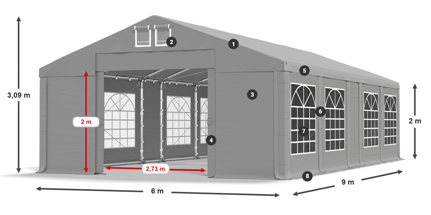 Krov: FR 620 PVC Zidovi: SD 500 PVC Legenda od 2 m