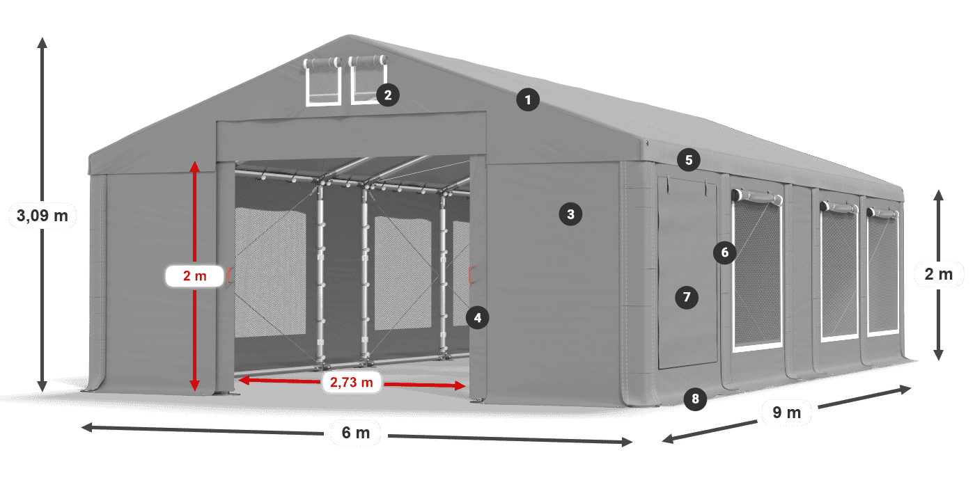 Krov: FR 620 PVC Zidovi: SD 500 PVC Legenda od 2 m
