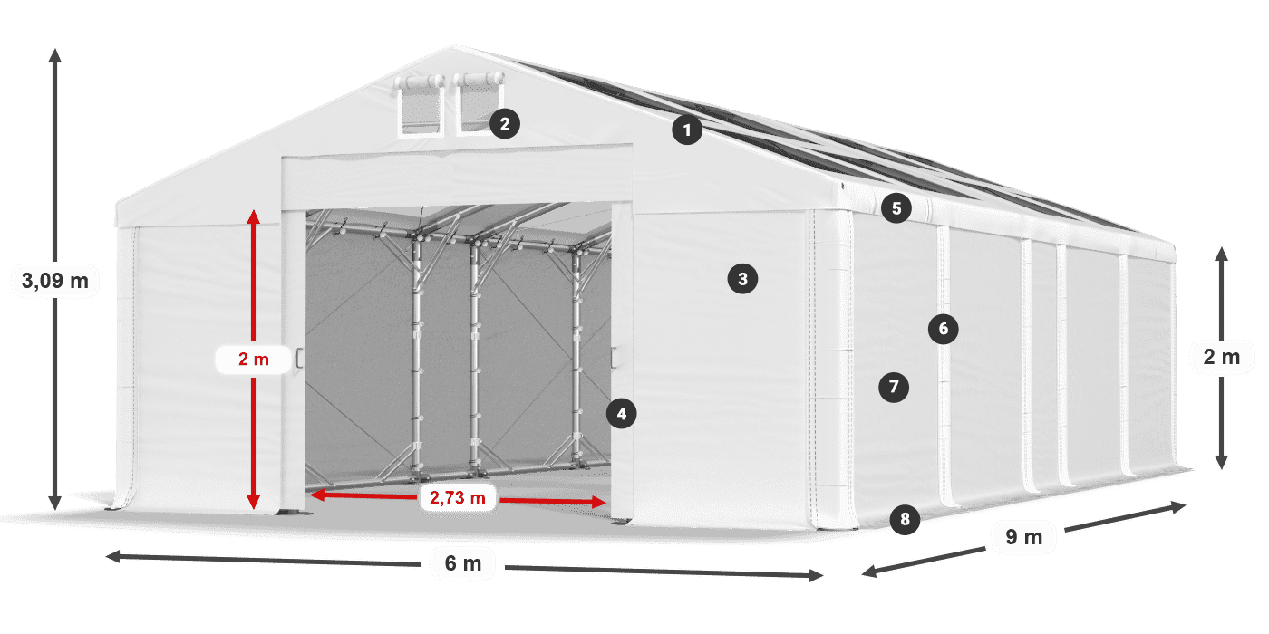 Krov: MS T 580 PVC Zidovi: FR 620 PVC Legenda od 2 m