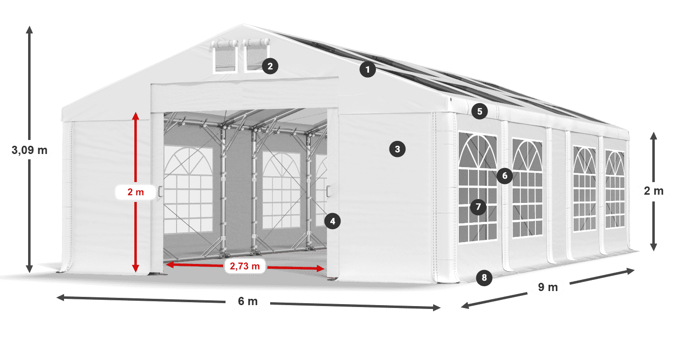 Krov: MS 580 PVC Zidovi: SD 500 PVC Legenda od 2 m