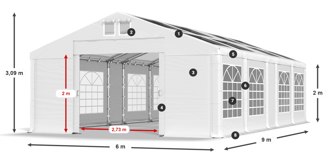 Krov: MS 580 PVC Zidovi: SD 500 PVC Legenda od 2 m