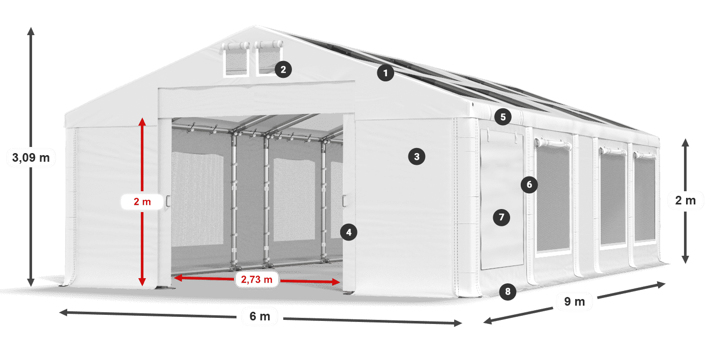 Krov: MS T 580 PVC Zidovi: SDM 500 PVC 2m legenda